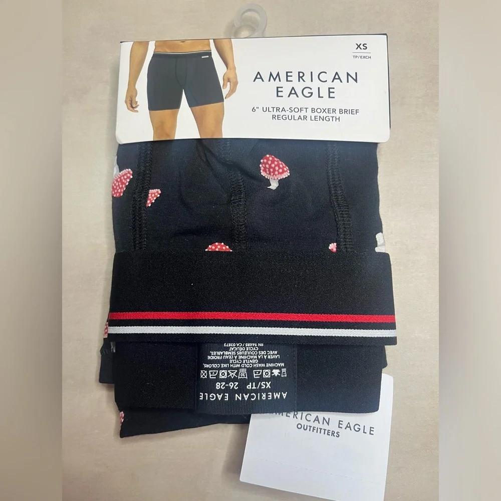 NWT American Eagle AE 6” ultra soft‎ boxer brief men's underwear XS mushroom - Picture 2 of 3